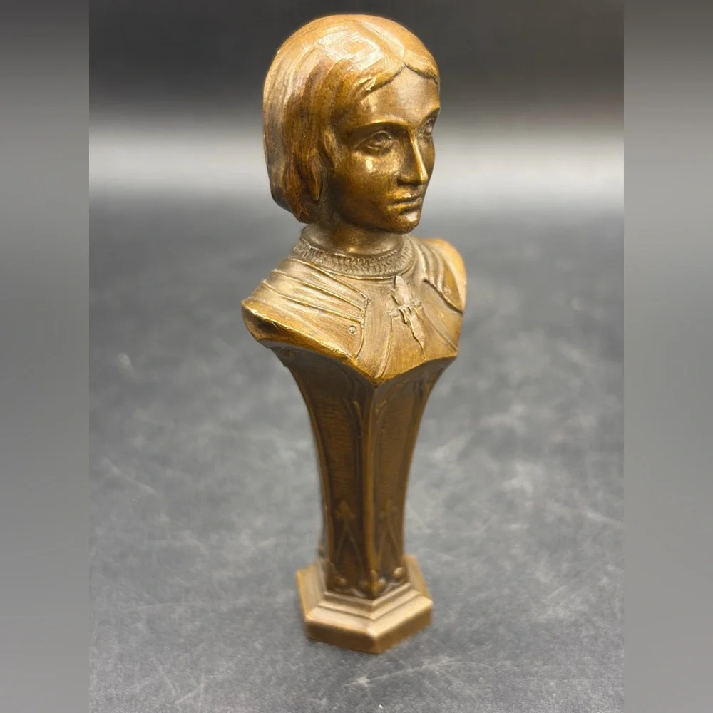 A. Dahl Signed Antique Joan of Arc Bronze Figure Wax Seal, Blank Wax Seal
